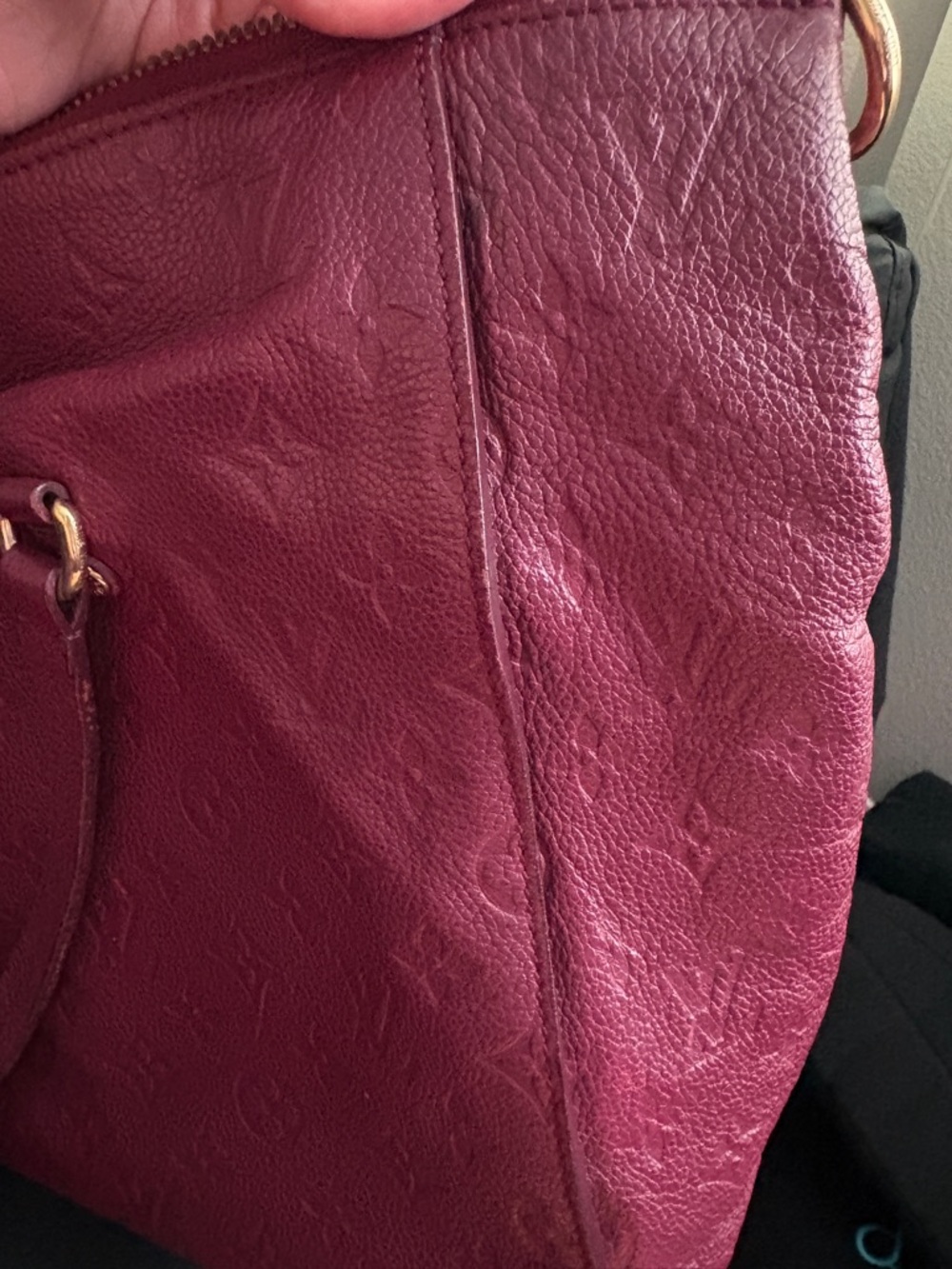 Louis Vuitton Vintage Empreinte Lumineuse PM - Burgundy Leather Tote Bag - Picture 14 of 15